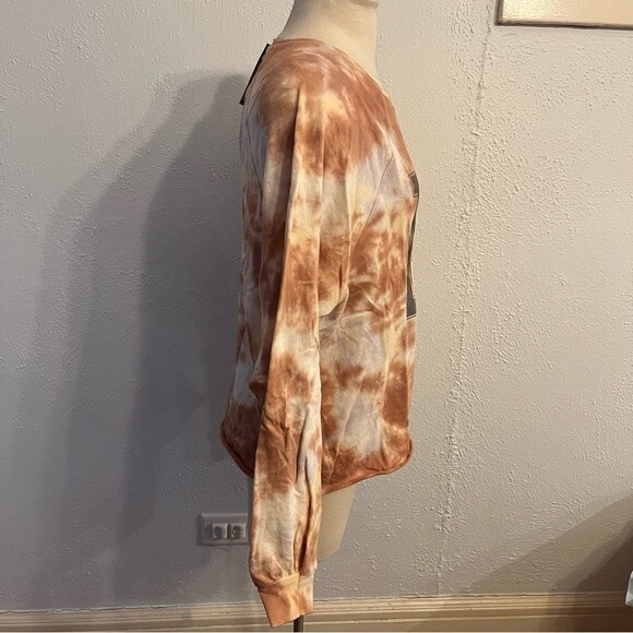 NWT Grayson Threads LA White & Orange Tie Dye Raglan Long Sleeve Pullover Size S - Picture 3 of 6